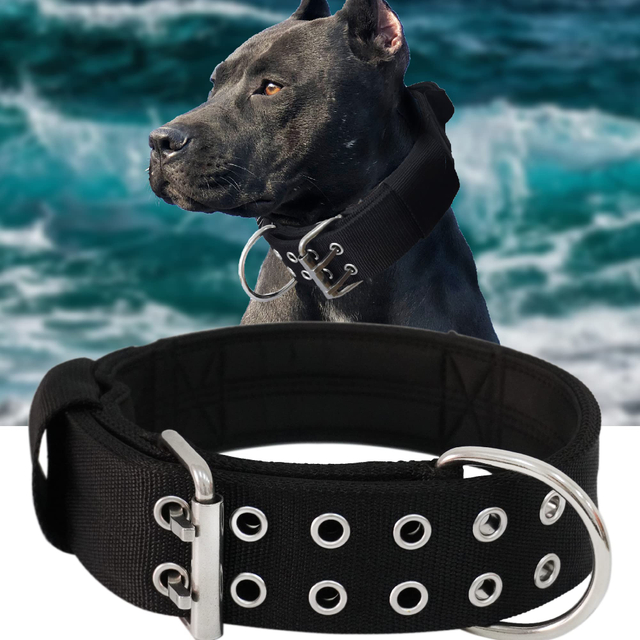  2" Wide Tactical Collars with Handle for Extra Large Breed Dogs