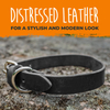 Distressed Real Genuine Leather Dog Collar