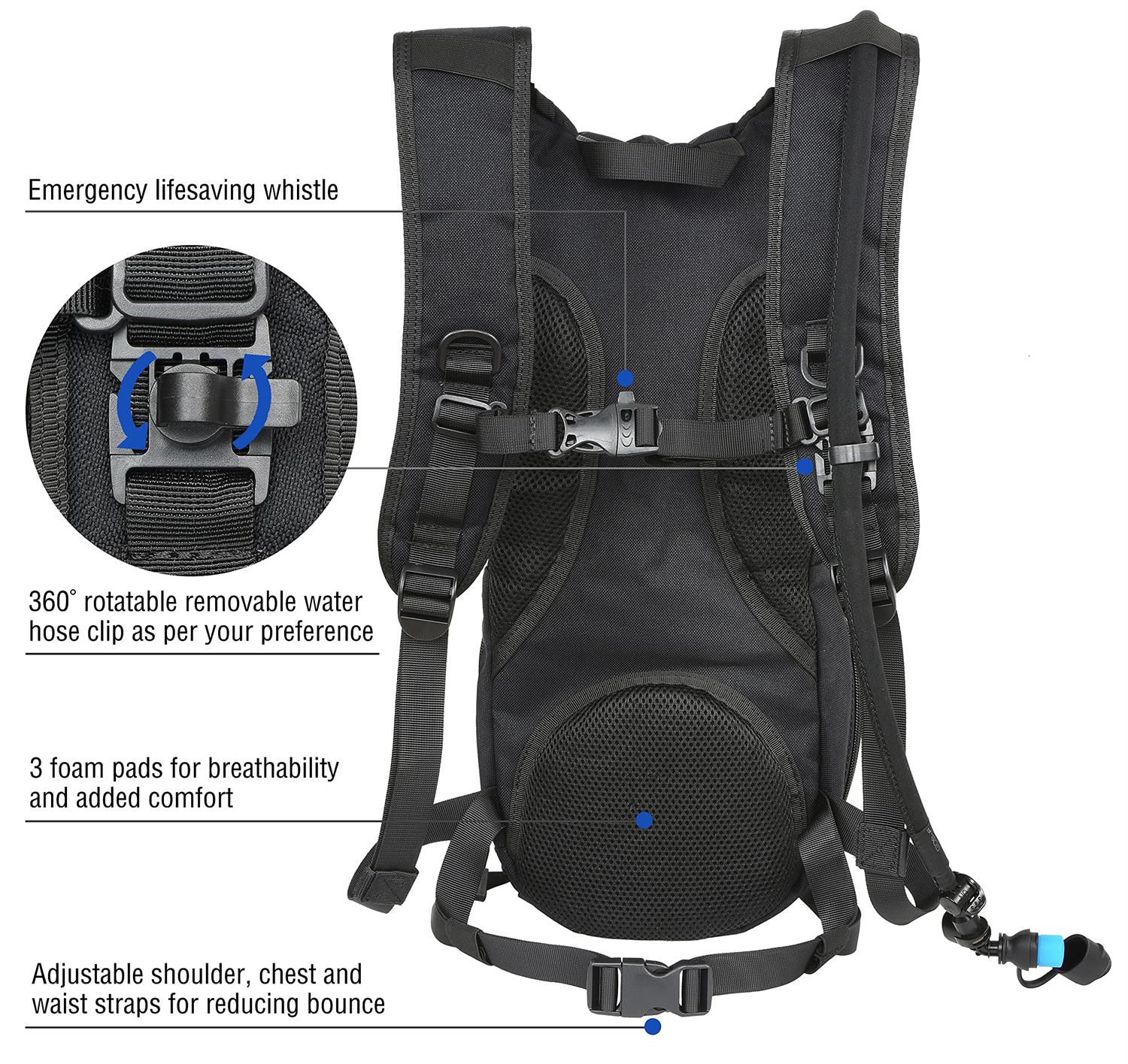 Hydration Pack with Quick-Release Hose and Bite Valve 2.5L #WB005