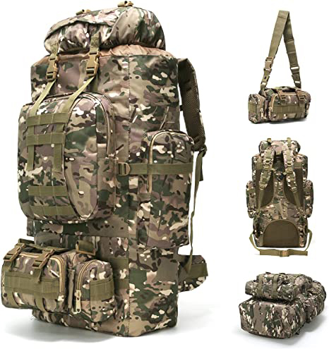 100L Camping Hiking Backpack Molle Rucksack Military Camping Backpacking Daypack #B0015