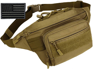 Tactical Fanny Pack MOLLE Army Lumbar Gear Pouch (Patch Included) #W1252