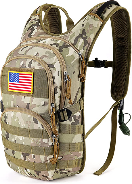 Tactical Molle Hydration Pack Backpack with 2L BPA-Free Leak-Proof Water Bladder #5864