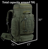  Internal Frame Backpack Military Rucksack for Backpacking Hiking Camping 70L #15165